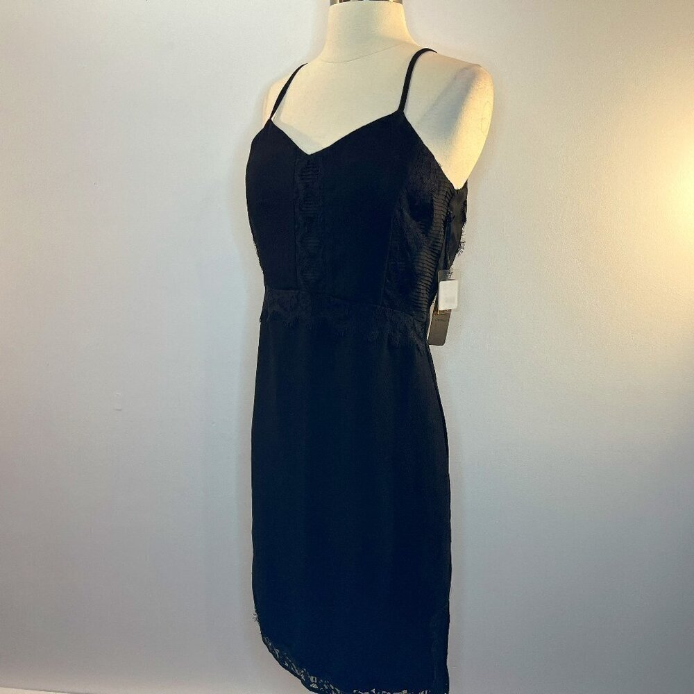 DEX Women's Black Spaghetti Strap Lace Edged Dress - Size Small - NWT
